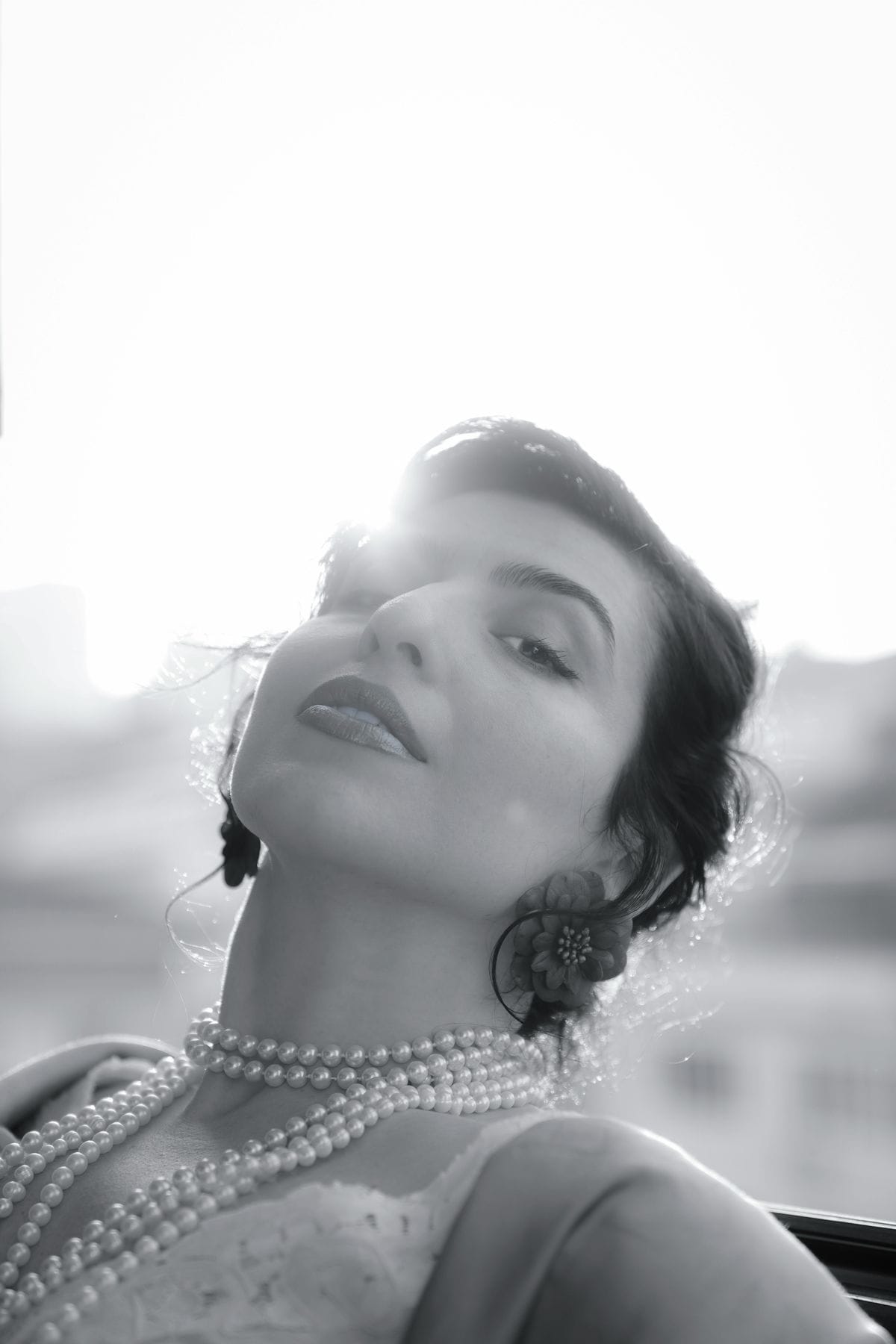 edison pearls elegant vintage portrait black and white
