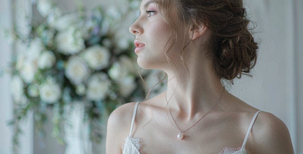 Wedding pearl necklace freshwater bridal pendant necklace for bride